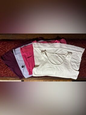 Coldwater Creek set (4) Scoop Neck Tank with raw silk hem. White is M. Others S